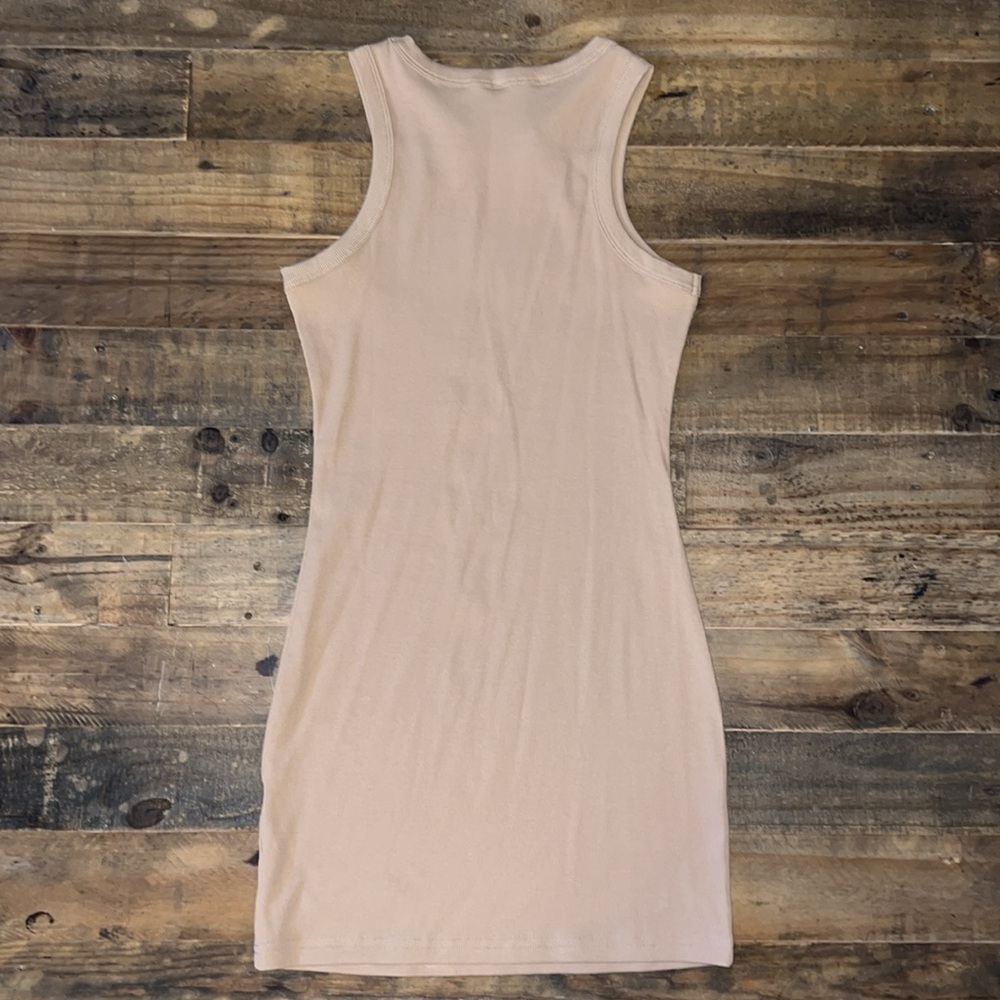 Tan Ribbed Mini Dress - Picture 5 of 5